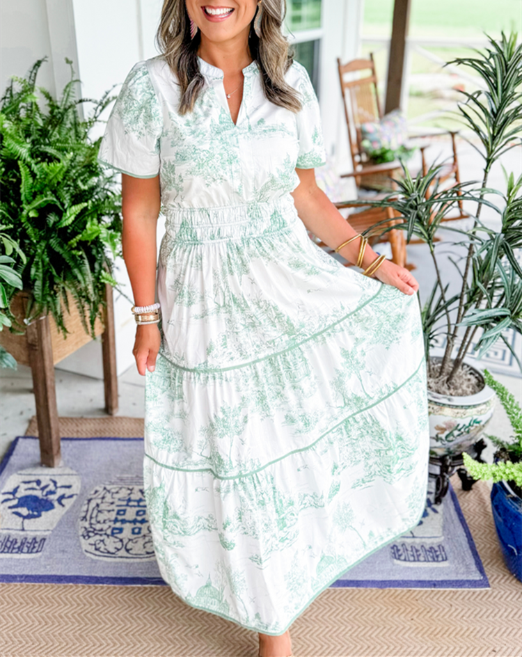 Nova - Toile Print Maxi Dress