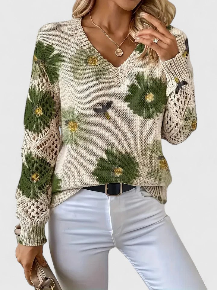 Aurelie | Delicate Floral Sweater