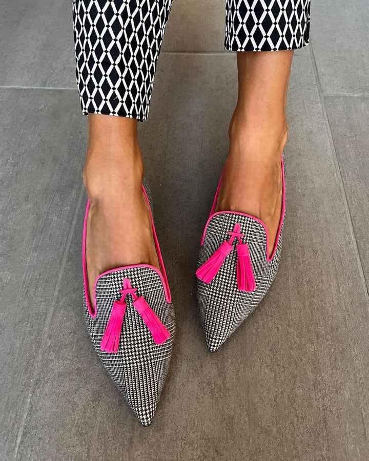 VIELLA | POINTED LOAFER WITH FLUO FRINGES