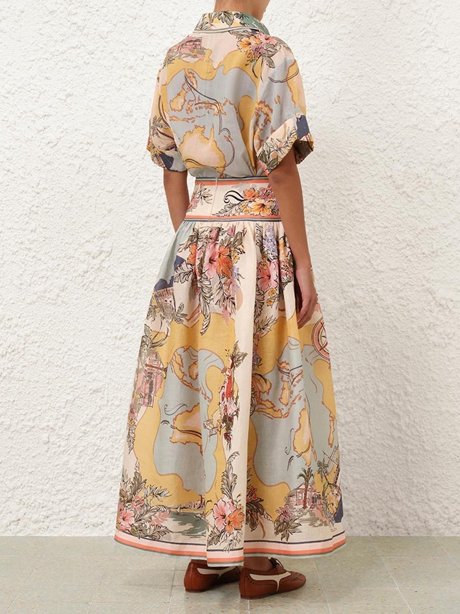 Emilia - Printed Maxi Skirt Set