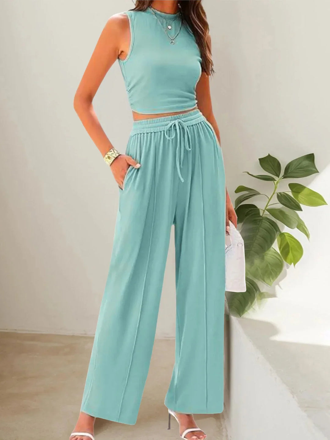Lena – Summer Two-Piece Pants Set