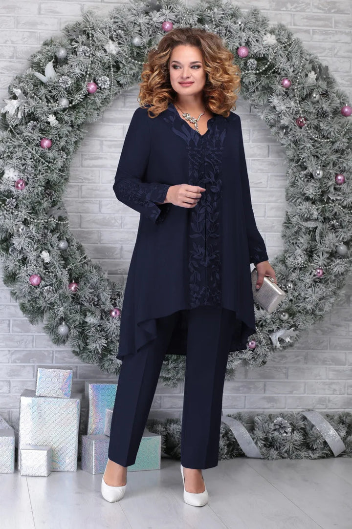 Marlene -  Plus Size Embroidered 3-Piece Set