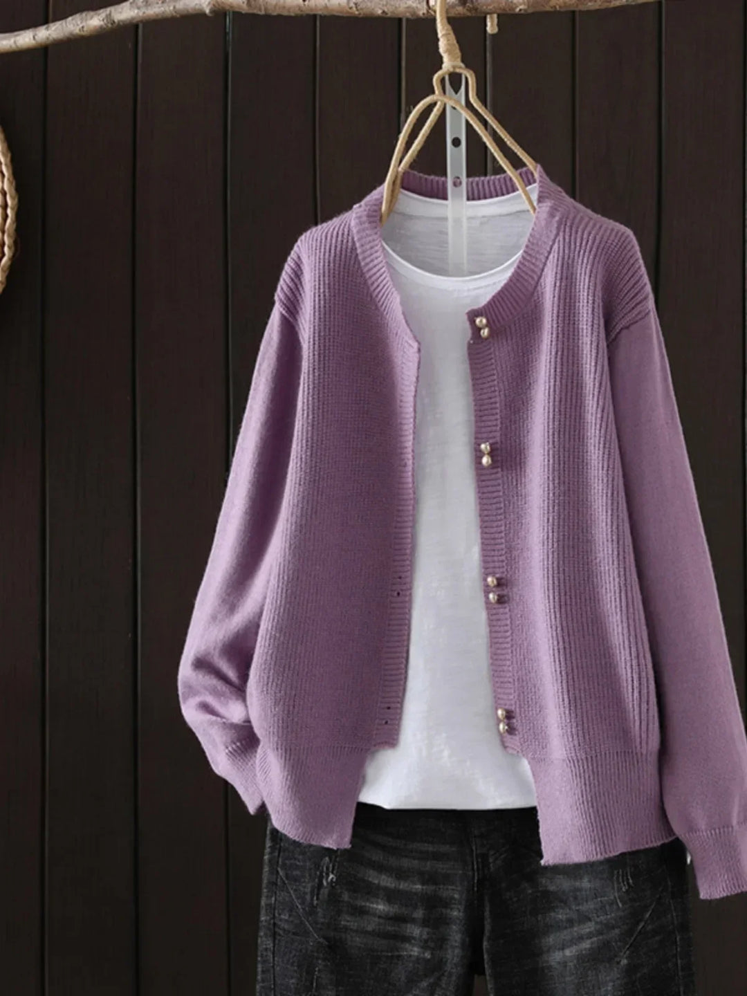 Elara™ - Pearl Button Cardigan