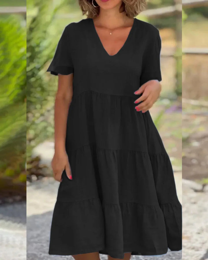 Julie - Tiered V-Neck Dress