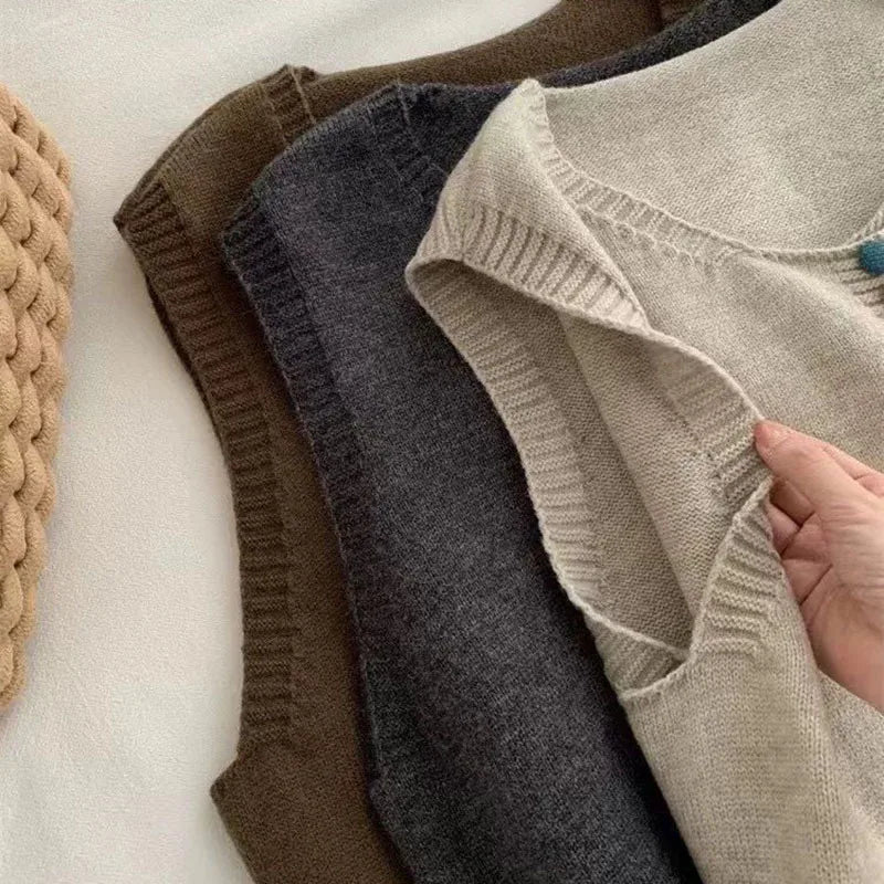 Maribel™ - Color-Button Knit Vest