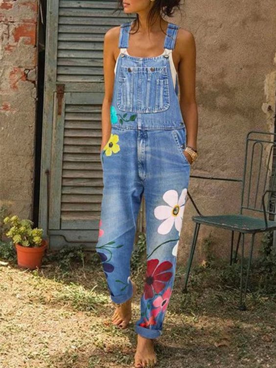 Tracy - Sleeveless Denim Overalls
