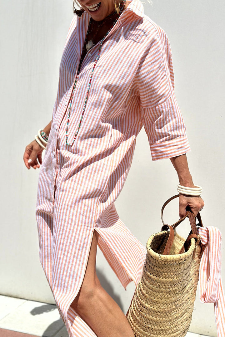 Faith Striped Shirt Dress