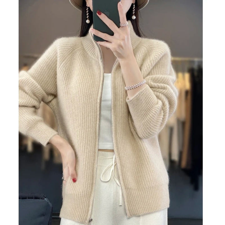 Vienna | Pure Wool Zipper Cardigan
