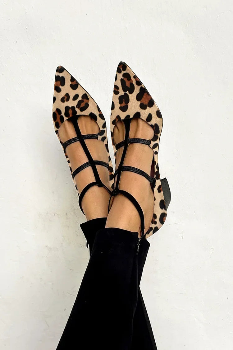 Rey - Leopard Strap Ballet Heels