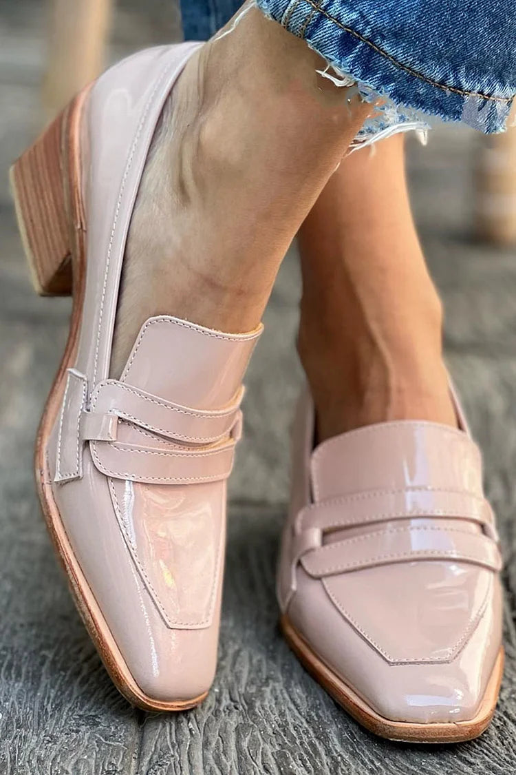 VIELLA | MOCASSINS WITH WIDE HEEL SHINY