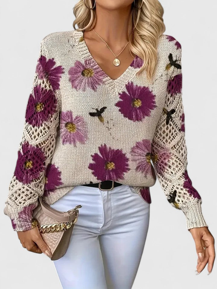 Aurelie | Delicate Floral Sweater