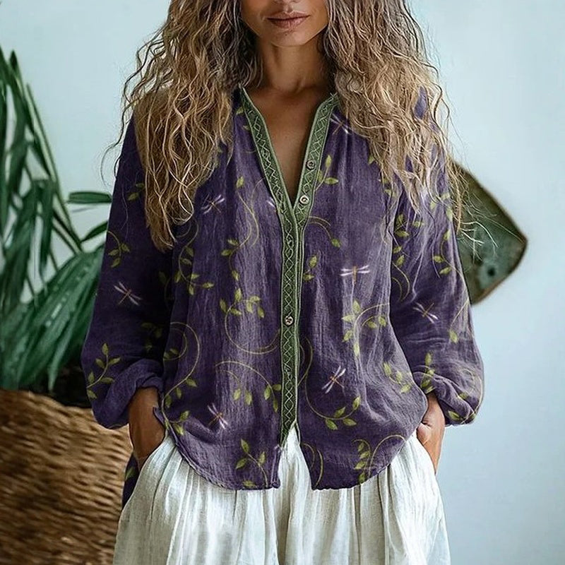 Lillian | Vintage Leaf Blouse