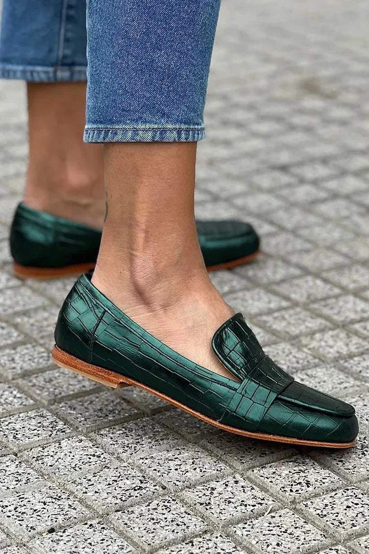 VIELLA | CROCODILE EFFECT LOAFER