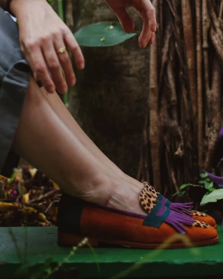 Billie - Loafer With Fringes And Animal Print