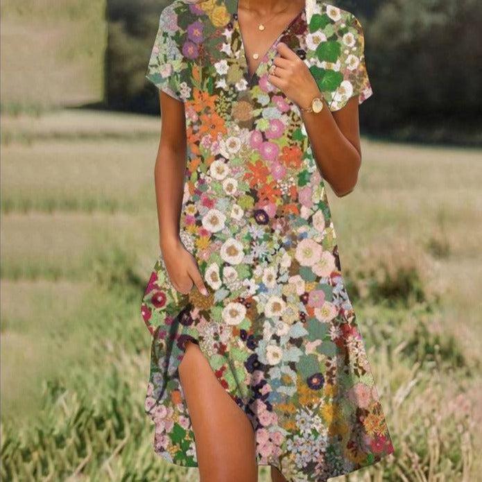 Arya - Floral Midi Summer Dress