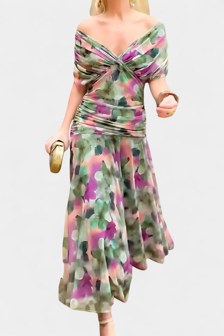Alondra – Elegant Formal Dress with Off-Shoulder Design