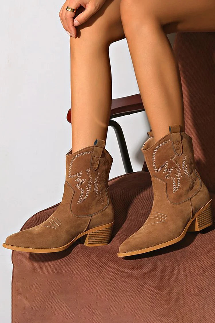 VIELLA | POINTED WESTERN ANKLE BOOT