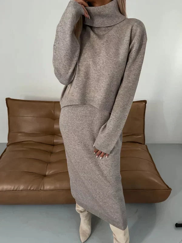 Elena - Knit Sweater Dress with Layered Versatility