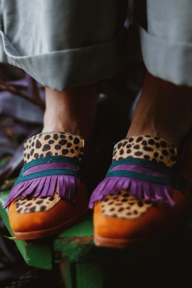 Billie - Loafer With Fringes And Animal Print