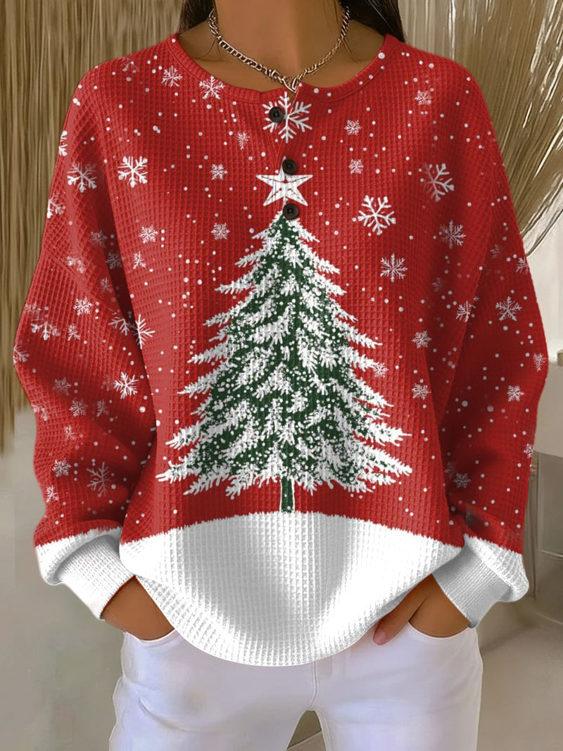 SOFIE - CHRISTMAS JUMPER WITH TREE PRINT