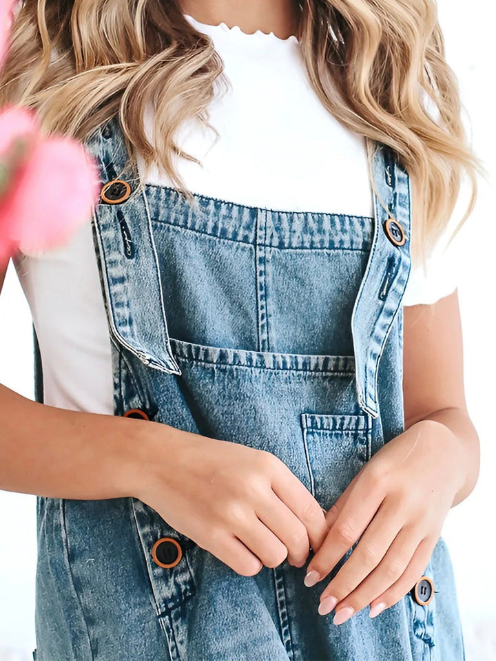 Barbara - Wide-Leg Denim Overalls
