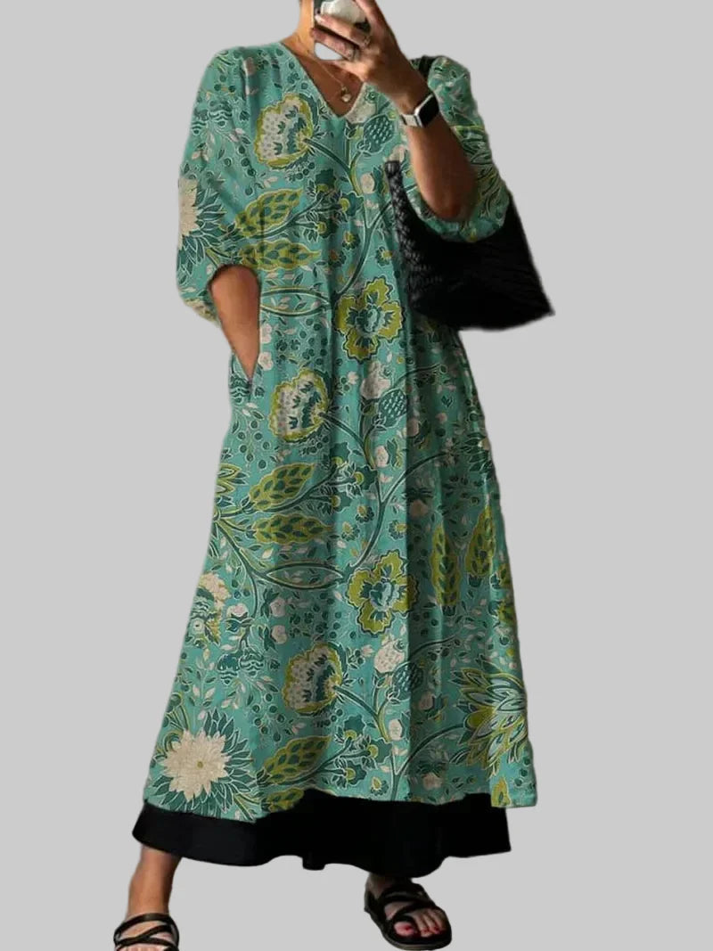 Paula | Elegant Dress with Floral Print