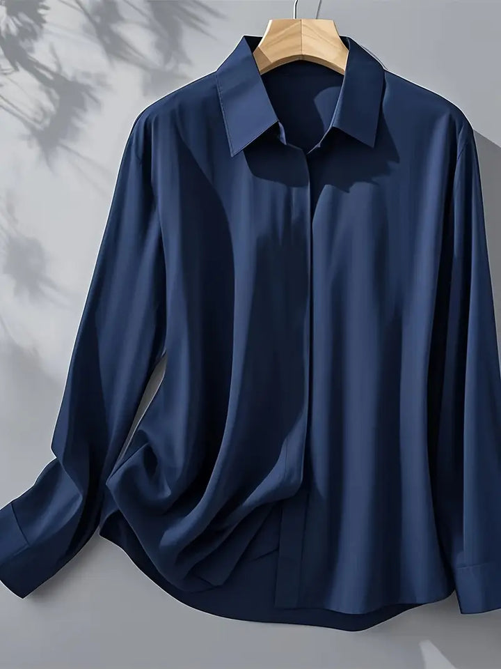 Anjeneth - Elegant Long Sleeve Button Down Shirt