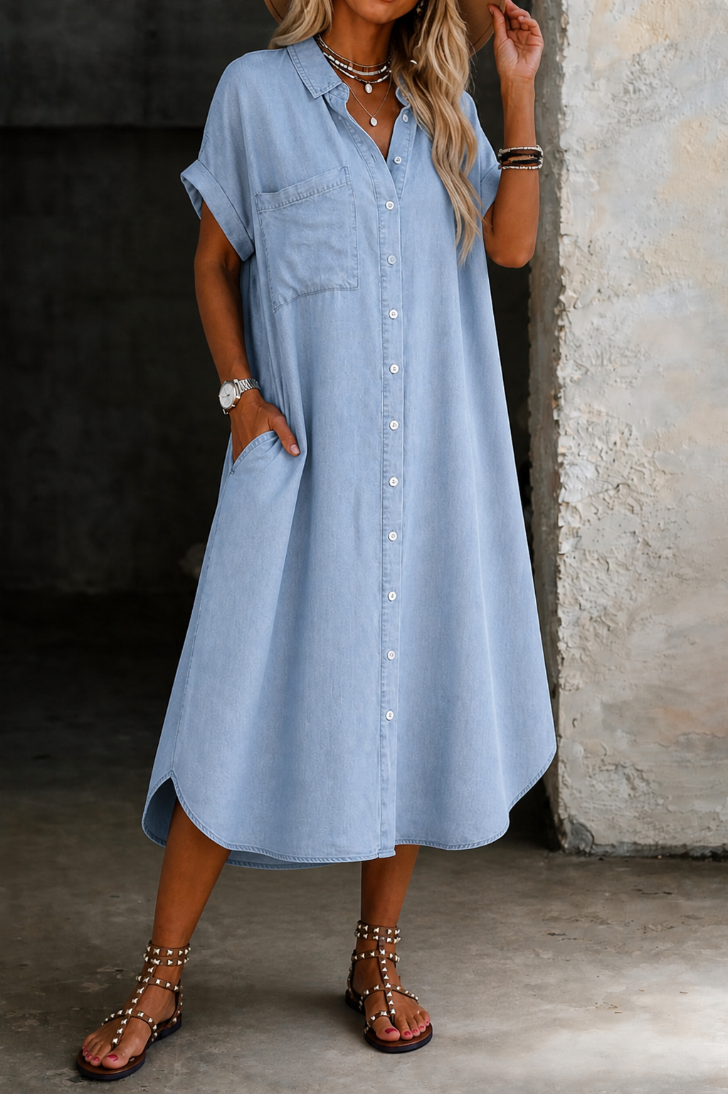 lightweight denim summer dress Summer Dresses Women's Solid Denim Midi Dress V Neck Short Sleeve Lightweight Casual Summer Outfit Soft Stretchy Comfortable Daily Wear Mini Dark Blue XXL