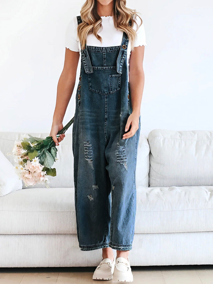 Barbara - Wide-Leg Denim Overalls