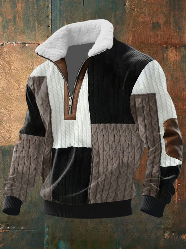 Merrick - Zip-Up Sweater with a High Fur-Trimmed Collar