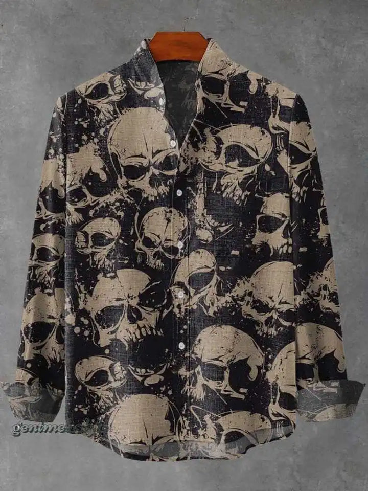 Arietta - Artistic Printed Button-Up Blouse