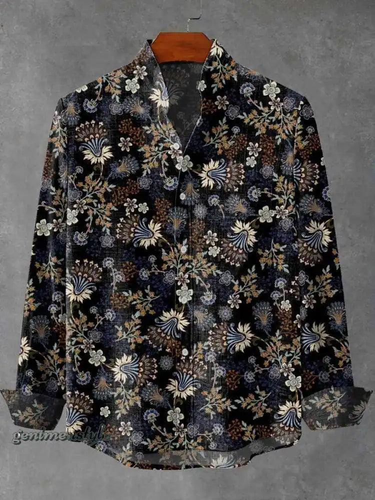 Arietta - Artistic Printed Button-Up Blouse