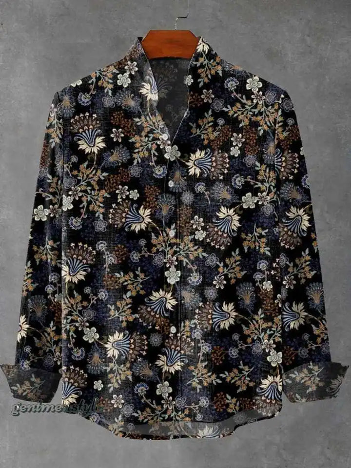 Arietta - Artistic Printed Button-Up Blouse