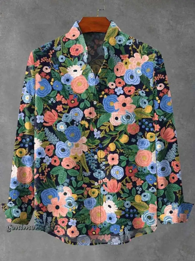 Arietta - Artistic Printed Button-Up Blouse