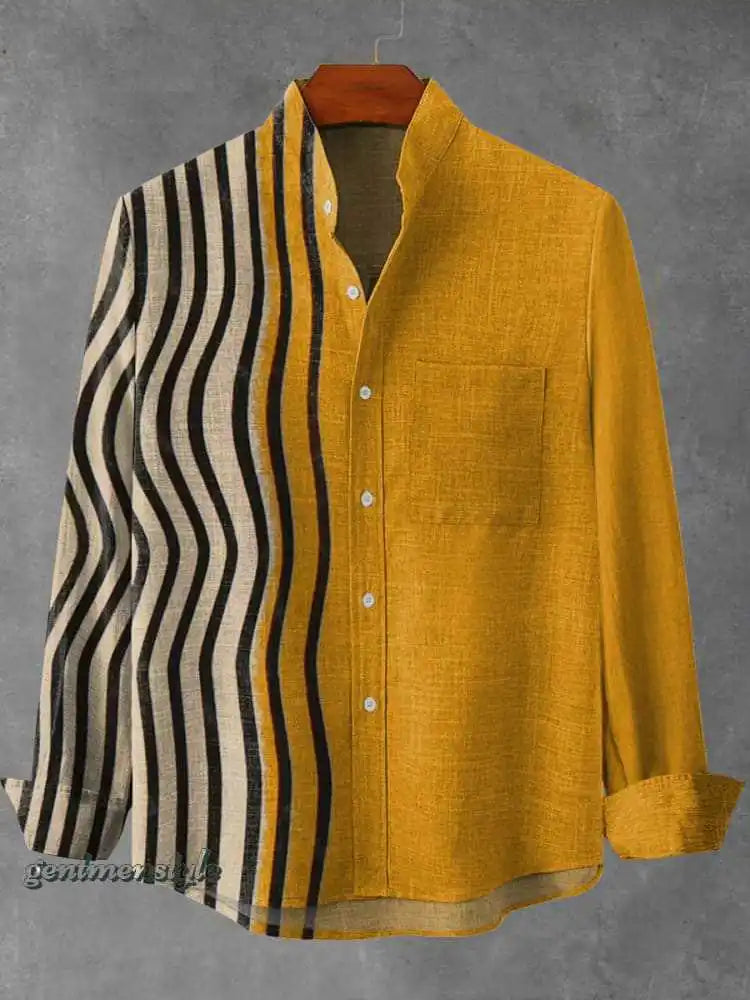 Arietta - Artistic Printed Button-Up Blouse