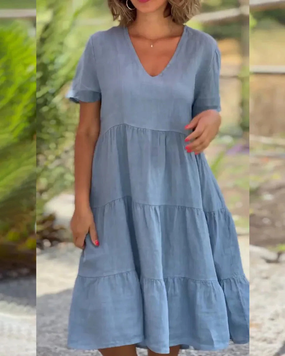 Julie - Tiered V-Neck Dress