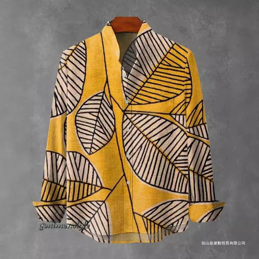 Arietta - Artistic Printed Button-Up Blouse