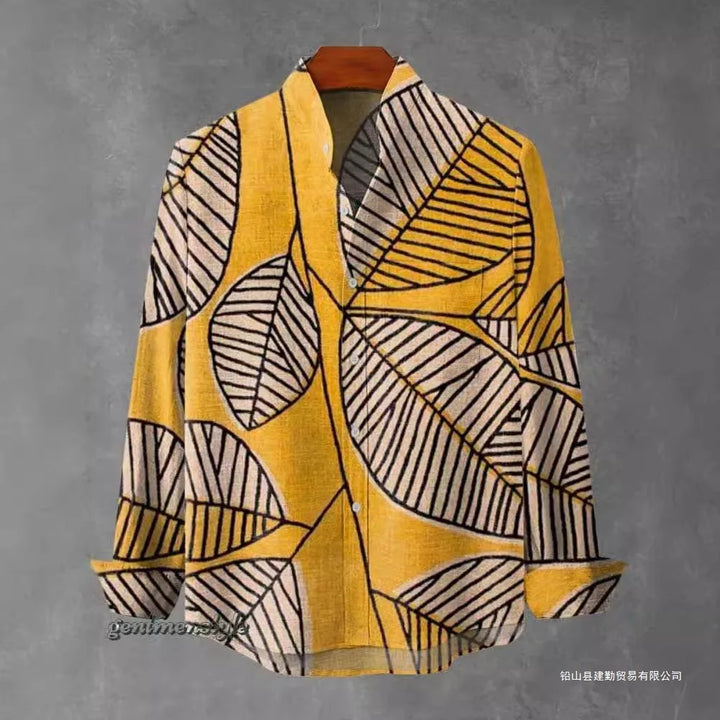 Arietta - Artistic Printed Button-Up Blouse