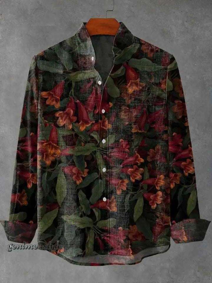 Arietta - Artistic Printed Button-Up Blouse