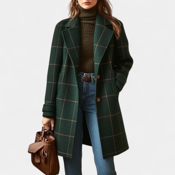 ADRIANA | PLAID WINTER TRENCH COAT