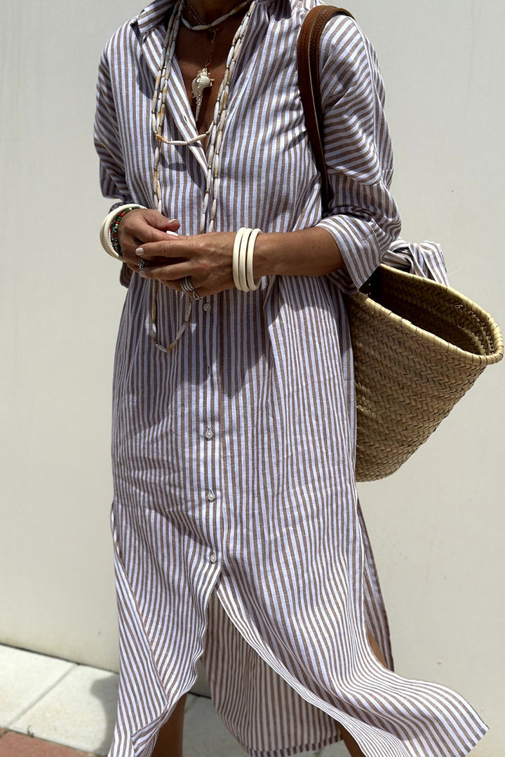 Faith Striped Shirt Dress