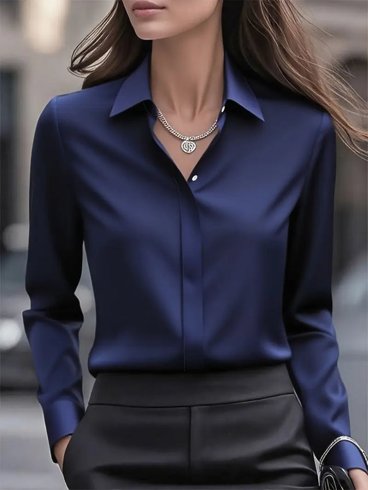 Anjeneth - Elegant Long Sleeve Button Down Shirt
