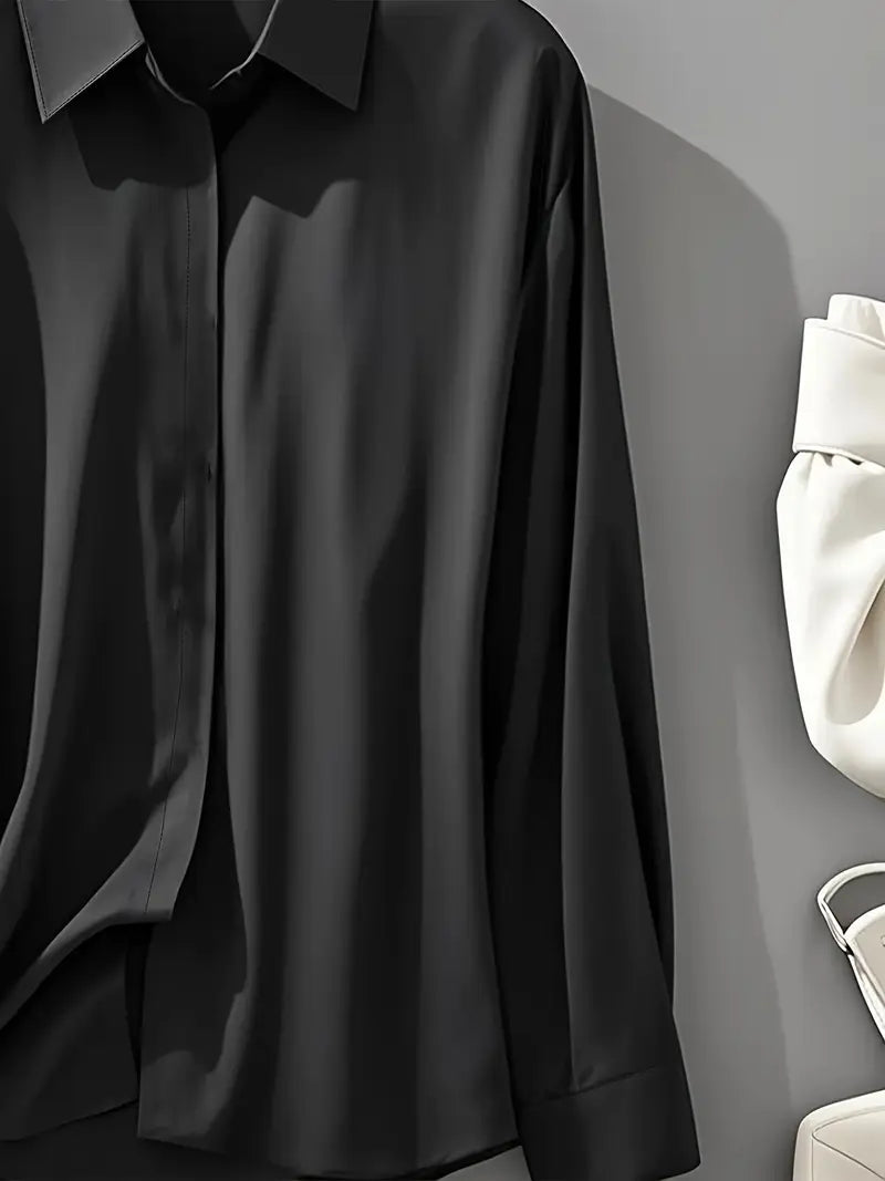 Anjeneth - Elegant Long Sleeve Button Down Shirt