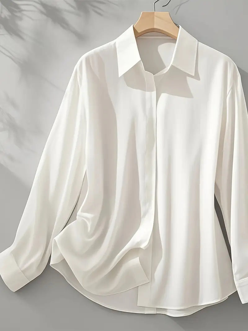 Anjeneth - Elegant Long Sleeve Button Down Shirt
