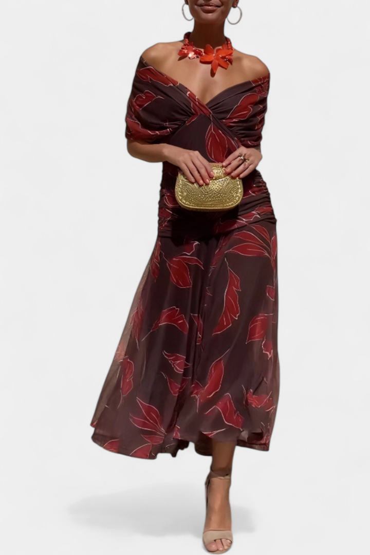 Alondra – Elegant Formal Dress with Off-Shoulder Design