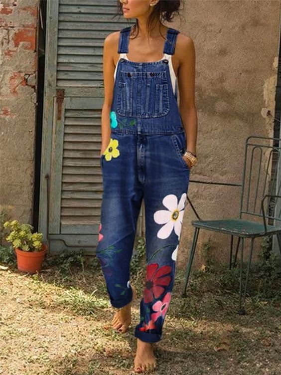 Tracy - Sleeveless Denim Overalls